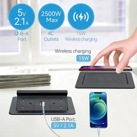 Prise de table escamotable à montage dissimulé avec commande tactile, design encastré et chargement USB rapide