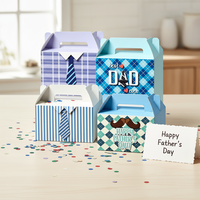 12 boîtes cadeaux en carton alimentaire faites à la main avec fermeture magnétique et poignée pour la fête des pères