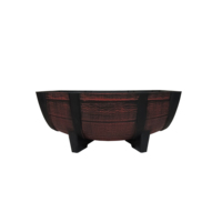 Pot Bunga Plastik PP Model Tong Wiski Besar Diameter 16 inci, Gaya Kayu, dengan Lubang Drainase, Tahan Lama, Ringan, untuk Rumah dan Taman