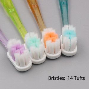 Brosse à dents pour adultes, 19 cm, poils en nylon doux, manche coloré, usage domestique, pack familial, style luxe léger - Product Image 3