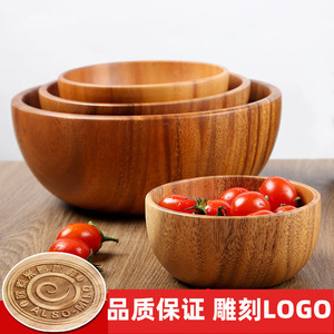 ชามไม้อะคาเซียชามสลัดผลไม้ขนาดใหญ่ทำด้วยมือใช้ในครัวเรือน - Product Image 5