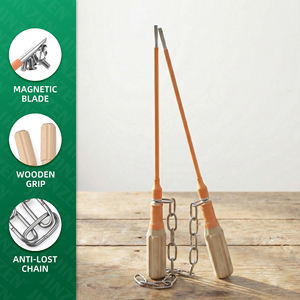 JINZEN Jinzhen marteau à chaîne avec manche en bois, <span class=keywords><strong>ciseau</strong></span> à lame magnétique puissante, manche en bois pour frapper les chaînes en fer anti-perte - Product Image 6