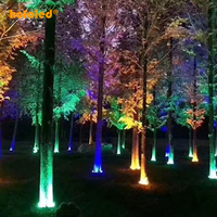 Vente chaude décoratif pilier éclairage palmier/cocotier arbre cerceau lampes LED extérieur arbre projecteur colonne arbre anneau lumière