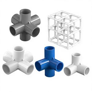 <span class=keywords><strong>PVC</strong></span>パイプ継手 三方向 四方向 五方向 六方向 三次元直角ジョイント 六角ヘッド水道管 DIY - Product Image 5