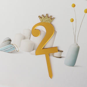 Цифры 0-9 из акрила, квадратные топперы для торта, золотые, Camilla, для мероприятий, дней рождения, свадеб, подарков, украшения капкейков и тортов - Product Image 5