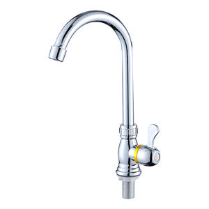 ก๊อกน้ำห้องครัวแบบก้านเดียว โลหะผสมสังกะสี หมุนได้ 360 องศา แบบติดตั้งบนเคาน์เตอร์ วาล์วเซรามิก - Product Image 5