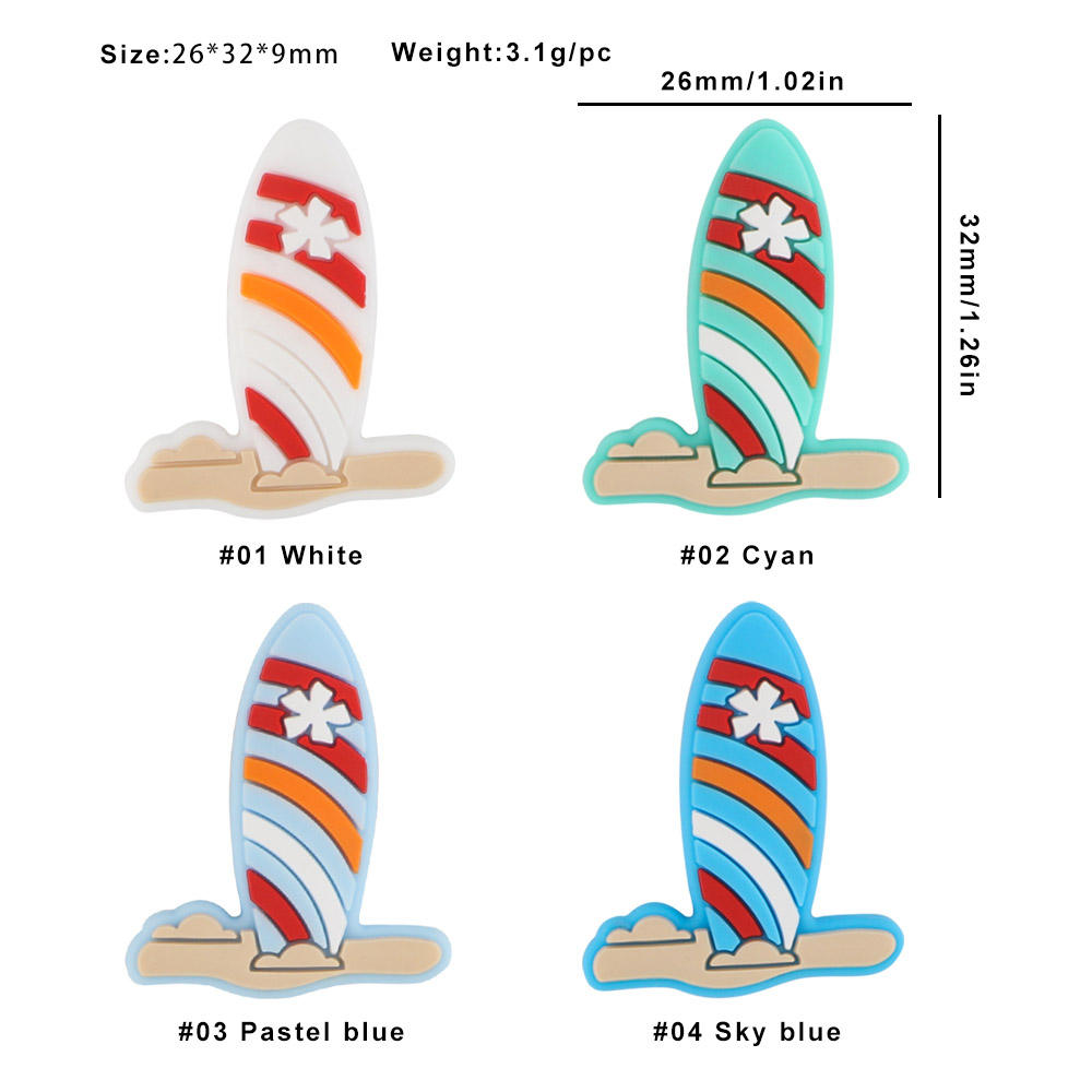 Surfboard Silicone Focal Beads Mix SA269