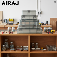 Boîte de rangement en plastique transparent AIRAJ, différents styles, articles en stock, pour fournitures artistiques, petites pièces, outils, vis.