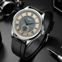Montre à quartz pour homme de haute qualité, boîtier en alliage, bracelet en silicone, verre minéral, étanche 3 ATM, cadran à aiguilles de 40 mm, épaisseur 9 mm