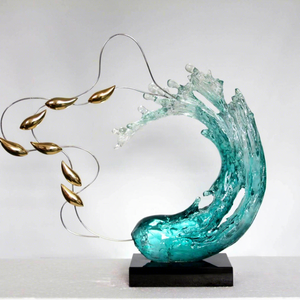 Escultura circular transparente de resina para decoración del hogar 005 - Product Image 4