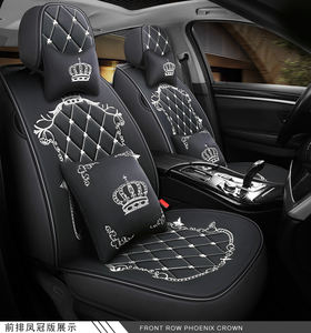Fundas de asiento de coche personalizadas de cuero Pu Pvc impermeables de fábrica, juego completo de cojines de asiento de coche de lujo universales para 4 estaciones - Product Image 2
