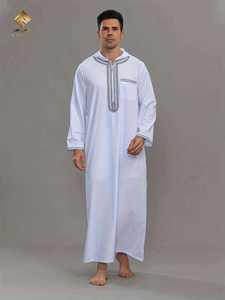 HARAMAIN MEN THOUB Robe islamique brodée pour hommes |   Tissu doux et respectueux de la peau, notre choix de confiance - Product Image 2