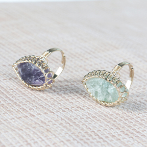 Wholesale Natural Crystal Rough Rose Quartz Handmade <b>Wire</b> Wound Ring - Product Image 2