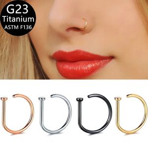 G23 titanyum 20G D şekil burun çember damızlık <span class=keywords><strong>Septum</strong></span> D burun halkası tırnak çocuk düğün veya nişan hediye için yüksek kalite - Product Image 3