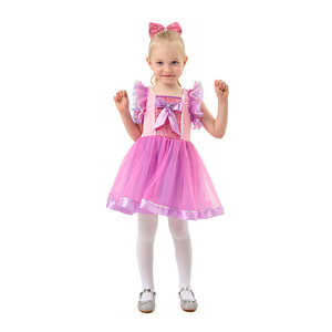 Vestido tutú para niñas, disfraz de princesa de gasa con manga casquillo morado, corte en A, para actuación del Día del Niño - Product Image 5