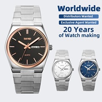 Montre SKMEI 9288 au design rétro et fin, une pièce raffinée pour les travailleurs indépendants, idéale pour la planification du travail et le suivi de l'agenda quotidien