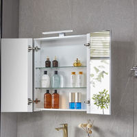 Modern Illuminated Storage Vanity Floating Smart LED Mirror Cabinet for Bathroom