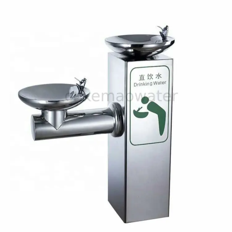 Общественный настенный питьевой фонтан (диспенсер для воды) Широкий бассейн