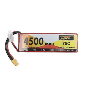 Li Po Battery High Power 11.1V 4500mAh li polymer 75C for Remote Control Cars and Boats Lithium Battery Cell