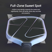 Raquette de pickleball légère de 7,94 oz, design anti-fatigue, surface en fibre de carbone rainurée 3D, augmente le spin et la durée de maintien du balle en contact, pour un jeu plus long.