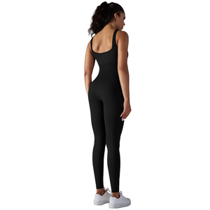Combinaison de fitness de sport pour femmes respirant haute élastique taille haute pantalon de yoga haut en plastique - Product Image 3
