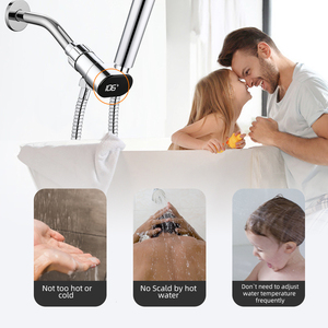 Testa <span class=keywords><strong>doccia</strong></span> multifunzione con <span class=keywords><strong>soffione</strong></span> a mano regolabile con Display a temperatura a Led <span class=keywords><strong>altezza</strong></span> supporto <span class=keywords><strong>doccia</strong></span> con 9 impostazioni - Product Image 5