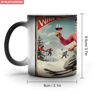 Frosted Black 11oz <b>Ceramic</b> <b>Mug</b> Heat Activated Color Changing Blank Cup Business Meeting Gift - Product Image 1