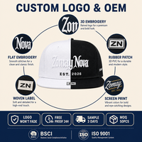 Casquette Snapback Bicolore à Visière Plate Six Panneaux Réglable Streetwear Broderie Logo Personnalisé OEM Vente en Gros Faible MOQ