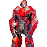 Nouvelle Arrivée Promotionnelle : Costume de Danse Robot LED Rouge de Qualité Supérieure, Taille Adulte (2,7 m de Haut)