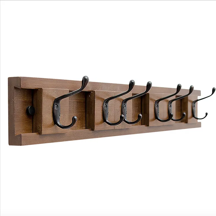 โบราณ Hooks ติดผนังสำหรับหมวก Dual PRONG Retro Coat Hanger