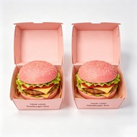 Caja Plegable para Hamburguesas con Laminado Mate, Caja para Pollo Frito Resistente a la Grasa, Biodegradable, para Comida Rápida