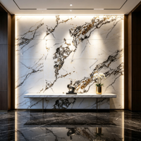 Panneau mural en marbre UV sur mesure, PVC imperméable, ignifuge, feuille décorative, OEM ODM