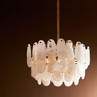 Projet personnalisé Lustre de plafond de luxe en verre pour décoration intérieure, blanc de fer, lustre moderne d'hôtel pour le salon