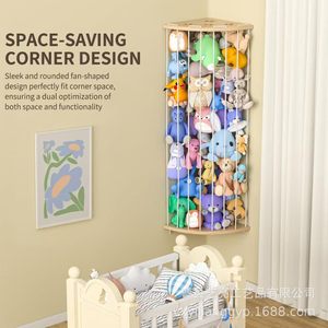 Étagère d'exposition transfrontalière en bois pour jouets en peluche, support de rangement pour poupées en peluche, étagère d'angle murale en bois - Product Image 2
