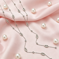 Collier en chaîne Y personnalisable en gros, en acier inoxydable 316L, avec breloques en forme de nez de cochon, bijoux de clavicule