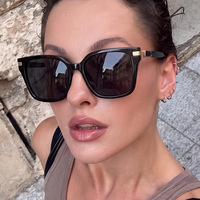 Lunettes de soleil pour adultes DL Square Color Blocked Retro UV400 avec verres en PC légers