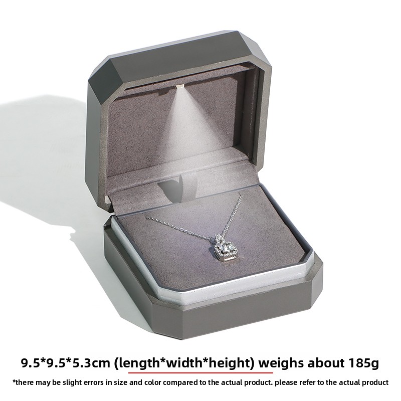 Silver gray pendant box[9.5*9.5*5.3cm]