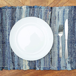 Vente en gros Polyester Plaid Boho 60x60cm Napperons de table jetables étanches prêts pour le mariage - Product Image 6