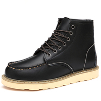 Nouvelles Bottes Homme Élégantes en Cuir PU à Lacets avec Logo, Grandes Tailles 38-46, Marque de Mode Design, Chaussures en Cuir Véritable pour Homme, Wenzhou