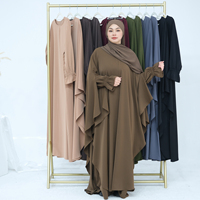 Ensemble Papillon Abaya Loriva avec Robe Longue Intérieure et Manches Longues, Abaya Modeste de l'Aïd, Kaftan Deux Pièces pour Femmes, Dubai 2025, Vente en Gros d'Abayas