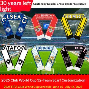 Écharpe de supporter de football transfrontalière pour club, <span class=keywords><strong>32</strong></span> équipes, écharpe à agiter à la main, logo personnalisé, drapeau de cheering sur mesure - Product Image 5