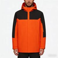 Veste orange personnalisée avec logo d'usine, coupe-vent pour hommes et femmes, randonnée en plein air, automne, hiver, vêtements de travail
