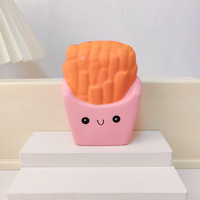 Jouet anti-stress à rebond lent en PU, best-seller transfrontalier, en forme de pain à hamburger, frites et animaux, à presser et lâcher