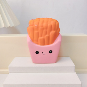 Jouet anti-stress à rebond lent en PU, best-seller transfrontalier, en forme de pain à hamburger, frites et animaux, à presser et lâcher - Product Image 3