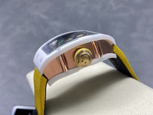 Reloj Mecánico de Lujo de Super Calidad, Resistente al Agua, 41 mm, Movimiento Automático, RM88 Smiley, Esqueleto de Cerámica Blanca - Product Image 4