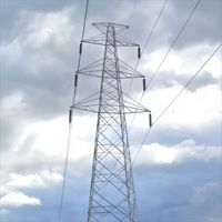 Torre per Linea di Trasmissione a 4 Gambe da 200kV, Struttura Autoportante in Acciaio Angolare Zincato a Caldo, Altezza 40m