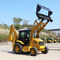 Pengiriman Gratis EURO5 Mesin Diesel EPA Backhoe Loader 4x4 Cina Mini Retroexcavadora Loader Bekas Backhoe Loader untuk Dijual
