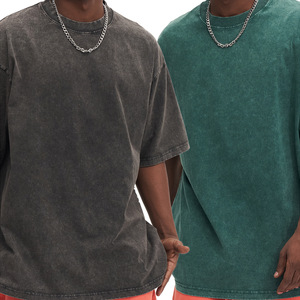 Camiseta de Verano para Hombre, Estilo Vintage, de Poliéster/Algodón Grueso, Lavado Ácido, 240 g/m², con Estampado y Bordado Personalizado - Product Image 3