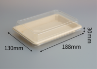 Plateau carré jetable en pulpe de bagasse pour desserts et sushis, robuste, 100 % biodégradable, pour aliments, fruits et restaurants