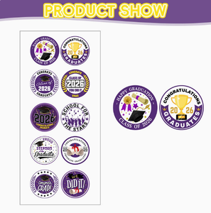 Autocollants de décoration de fête de remise des diplômes DAMAI 2026 – Autocollants pour gâteaux, cadeaux et scellés d'enveloppes - Product Image 4